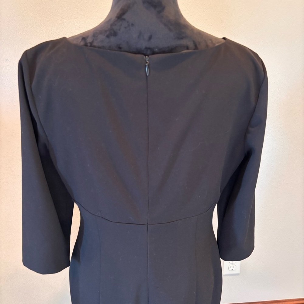 Calvin Klein Black Sheath Dress, size 12, CareerWear Professional LBD Office - Picture 2 of 14